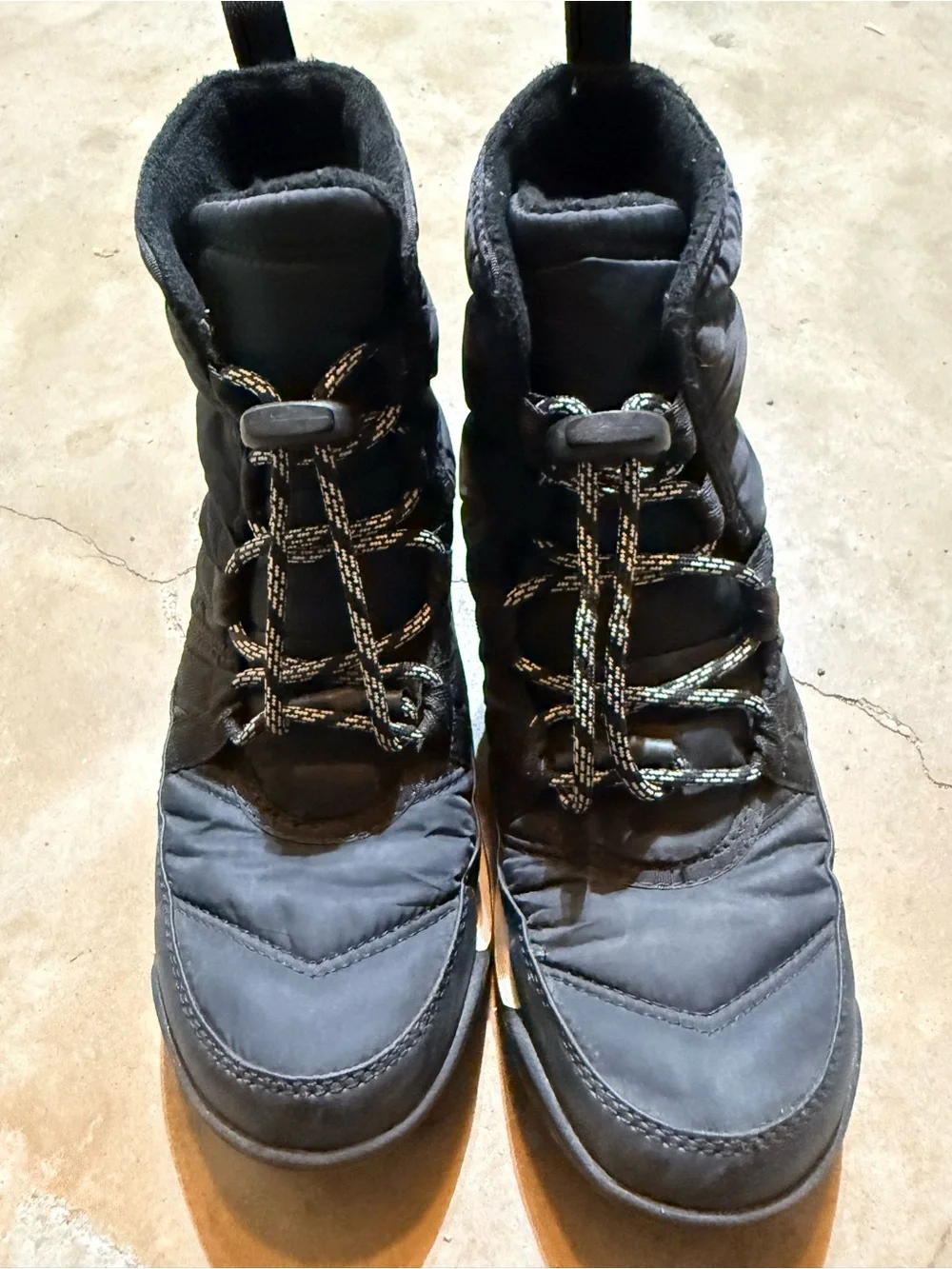 Sorel Kids Black Lace-Up Snow Boots